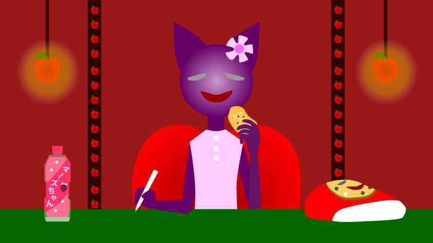 猫のイラストレーターのキャラクター